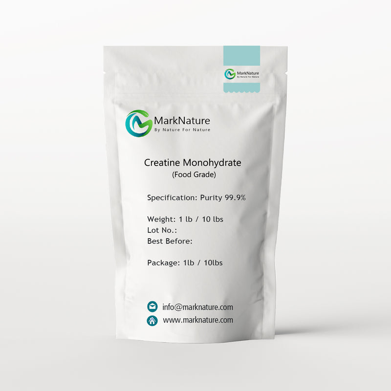 Monohidrato de creatina, Pureza 99,9%, Polvo cristalino soluble en agua, Calidad alimentaria